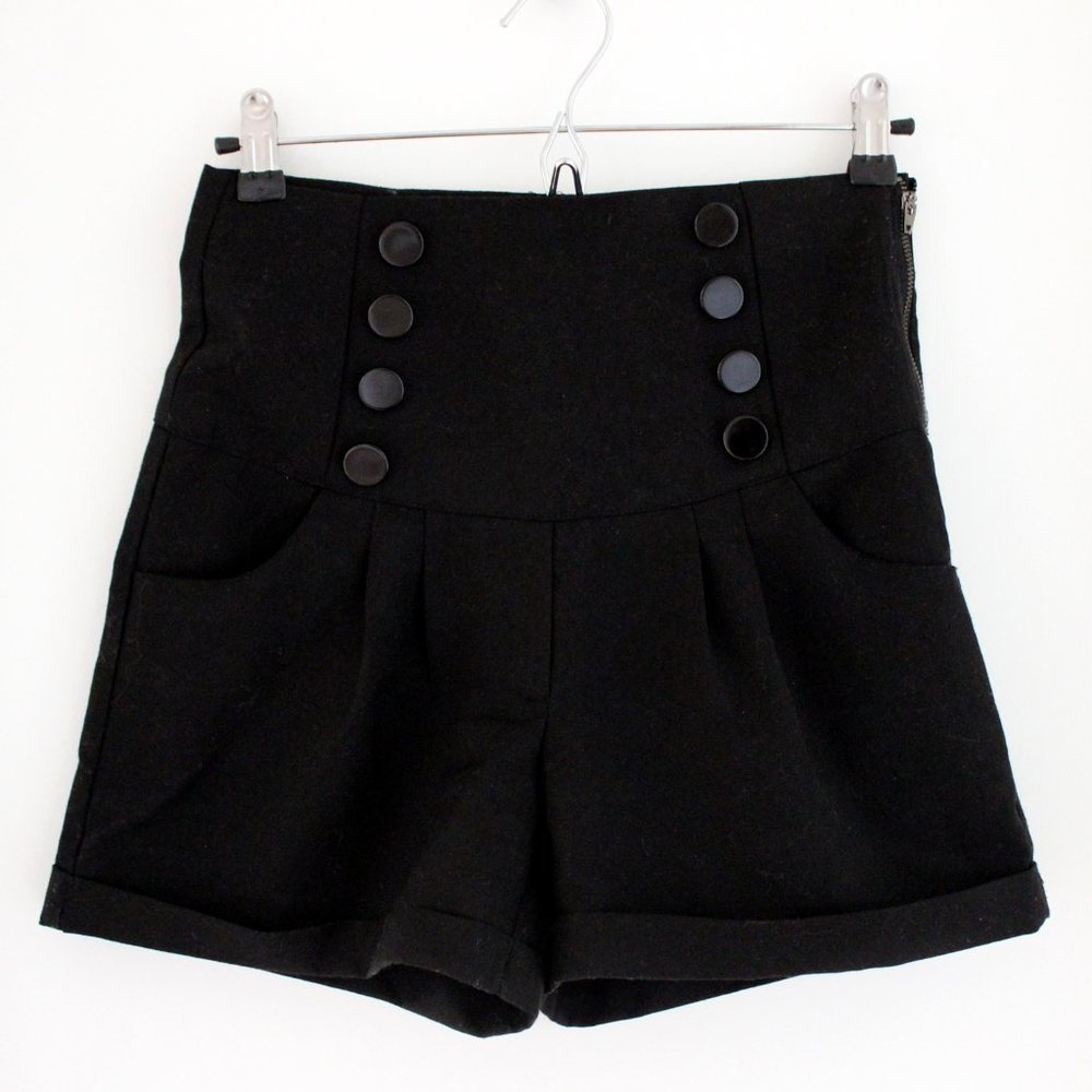 (S) Black sailor shorts, Bettie Page